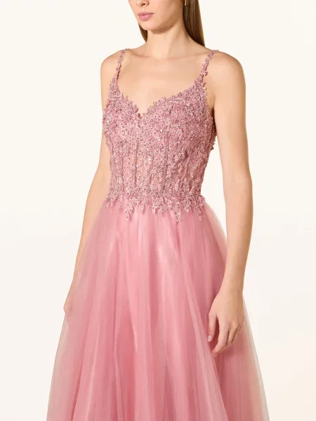 Hey Kyla Suknia Wieczorowa Z Kamieniami I Cekinami rot różowa