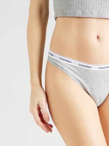 Calvin Klein Underwear String bugyik szürke melír fehér