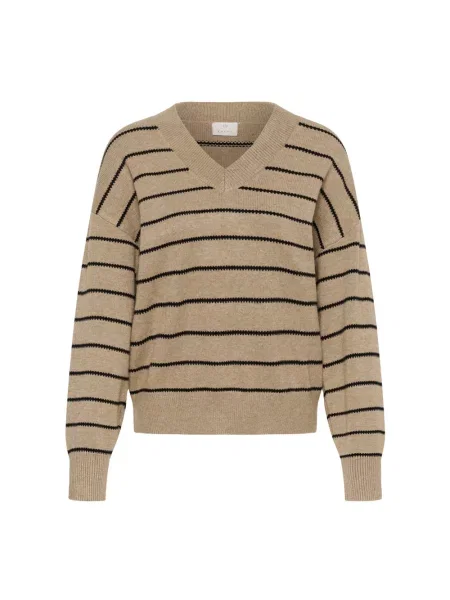 Dzianinowy sweter Kaffe brązowy