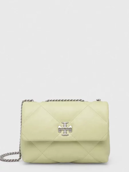 Tory Burch geantă de piele Kira Diamond Quilt verde