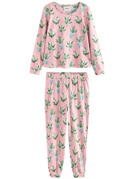 Cath Kidston Pijama Dreamer's Ditsy verde / roz alb
