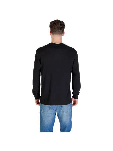 Tricou cu mânecă lungă Calvin Klein Jeans clasic negru
