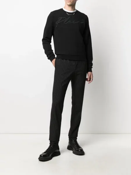 Mikina Philipp Plein s výšivkou černá