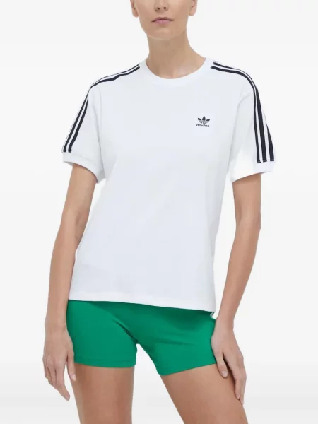 Prugasta satenska majica s kapuljačom Adidas crna