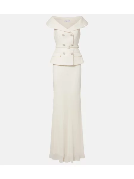 Cu peplum rochie Self-portrait alb