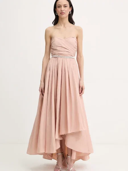 Pinko sukienka drapowana beżowa