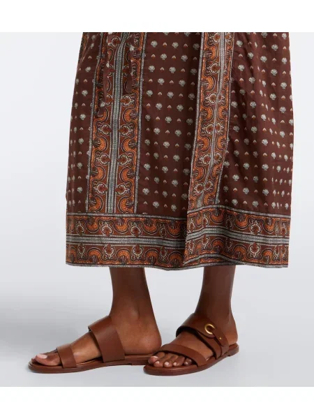 Rochie midi Dôen cu imagine maro