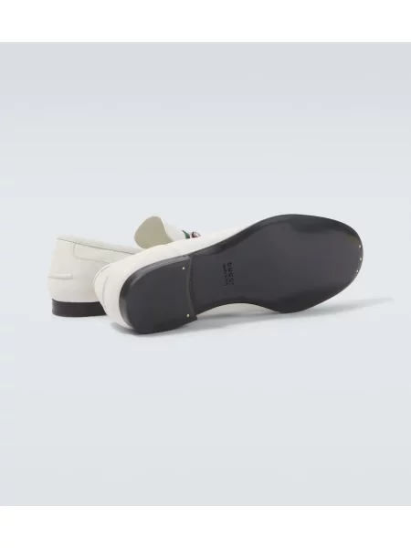 Pantofi loafer Gucci din piele alb