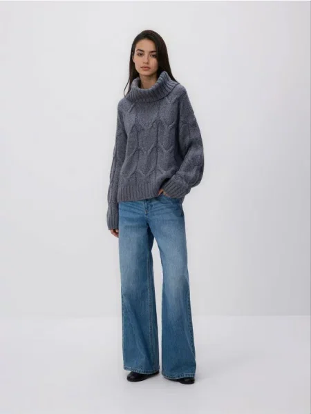 Reserved Водолазка з додаванням вовни середньо-сірий сіра