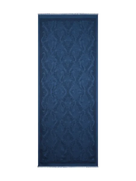 Fular Etro cu model paisley din jacard albastru
