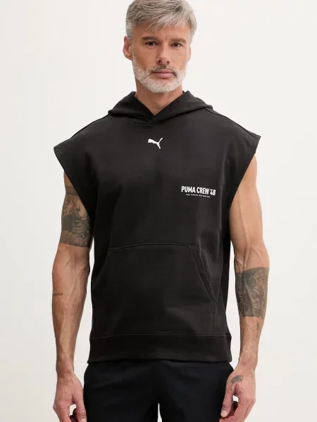 Puma pulover brez rokavov z bombažem GRAPHICS FRENCH črna