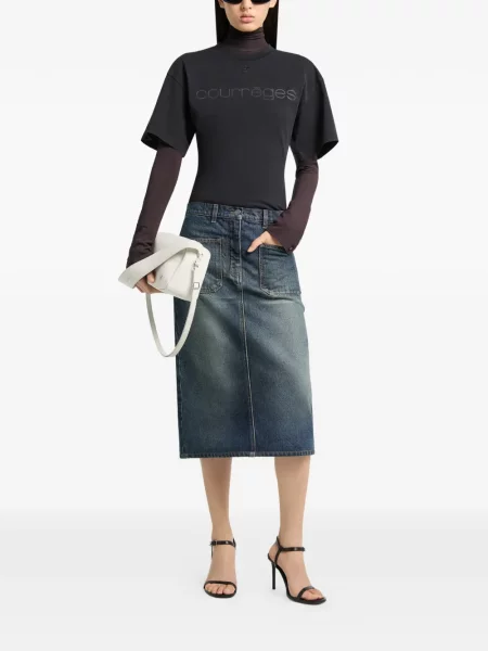 Tricou Courreges cu imagine negru