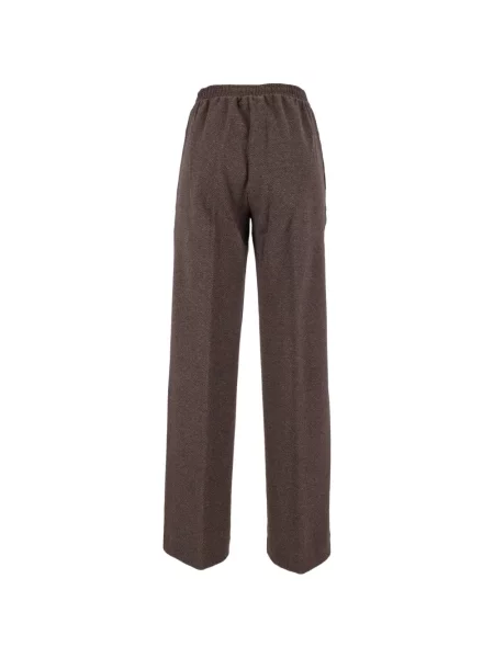 Pantaloni Weekend Max Mara cu model herringbone maro