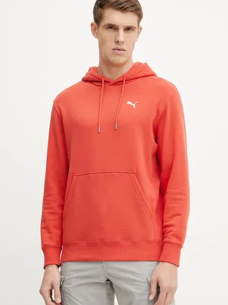 Суичър с качулка Puma с качулка червено