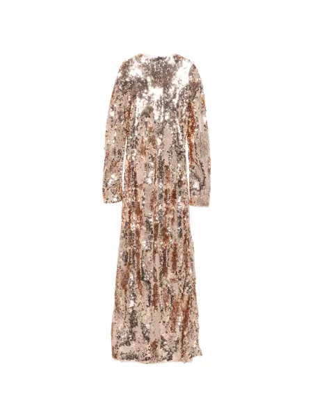 Lung rochie maxi Rabanne cu paiete roz