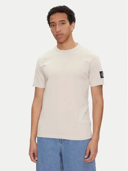 Kratak majica Calvin Klein Jeans bež