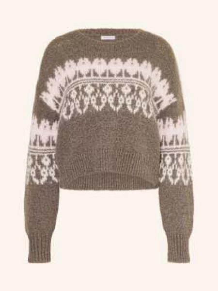 Mrs & Hugs Sweter Z Dodatkiem Alpaki grau biały