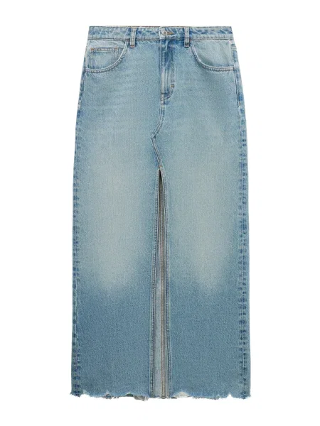 MANGO Fustă Amaia denim albastru
