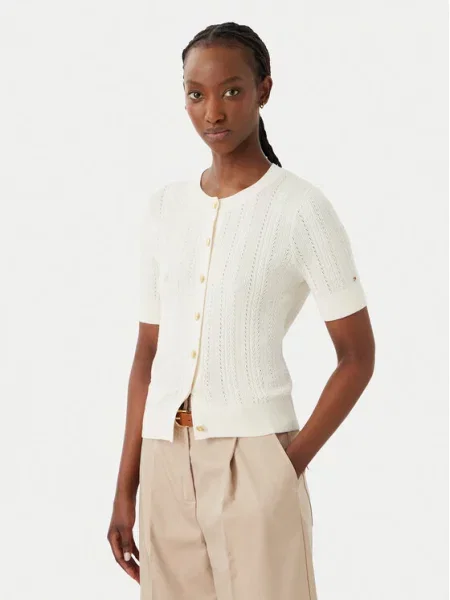 Tommy Hilfiger Pletena jopica Summer Kremna
