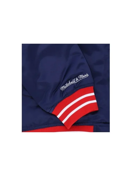 Geacă Mitchell & Ness din satin albastru