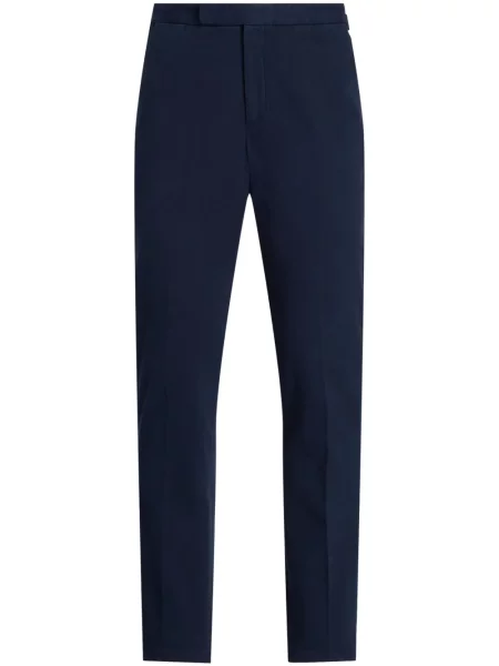 Prošívaná lněná květinová džínová bunda Polo Ralph Lauren modrá