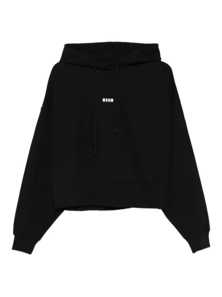 Top Msgm cu glugă cu autograf negru