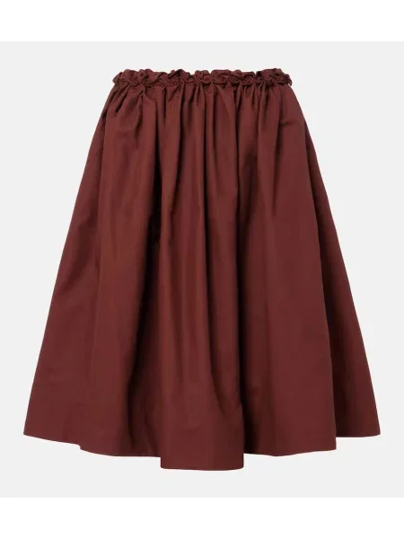 Fustă midi Shushu/tong cu volane până la genunchi maro