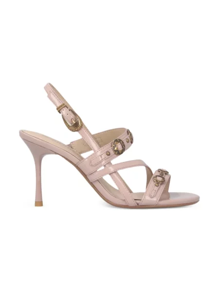 Sandały Tod's skórzane na wysokim obcasie różowe