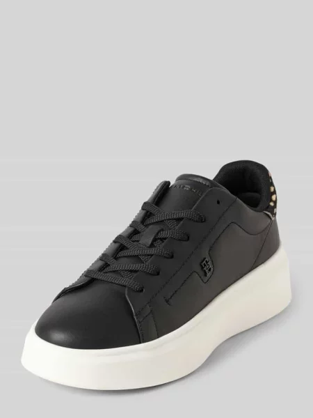 Tommy Hilfiger sneakersy skórzane ANIMAL PRINT PLATFORM SNEAKER czarny