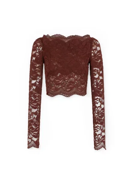 Bluzka Rabanne koronkowa brązowa