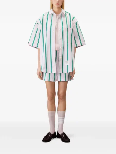 Pantaloni scurți Thom Browne cu dungi roz