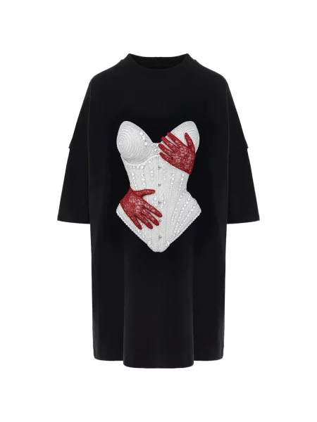 Rochie mini Hamza cu imagine negru