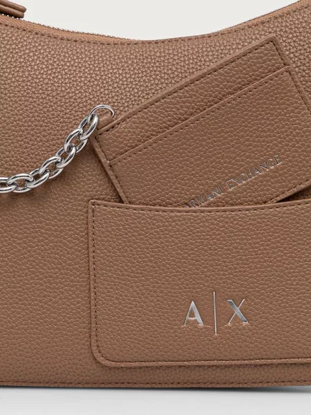 Кожаная сумка хобо Armani Exchange