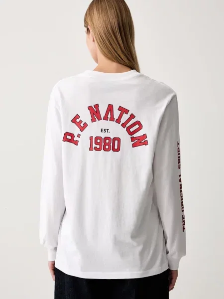 Tricou cu mânecă lungă P.e Nation alb