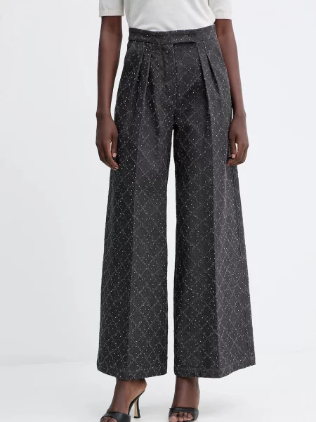 Simona Corsellini spodnie szerokie high waist szary