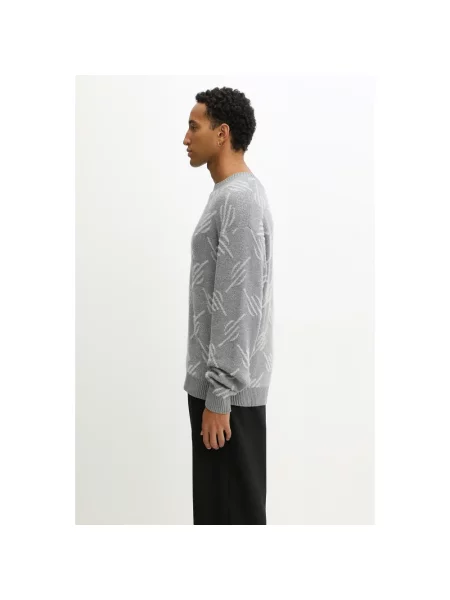 Daily Paper sweter Tevin Monogram Knit lekki szary