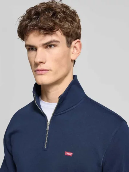 Bluza z kołnierzem o kroju regular fit z czystej bawełny Levi's granatowa