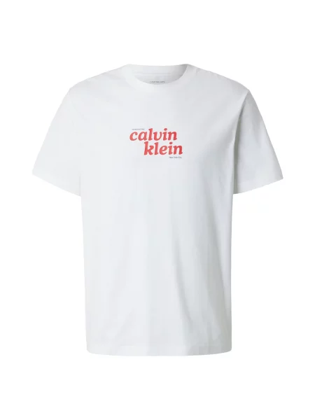 Calvin Klein Jeans Tričko červená / čierna biela