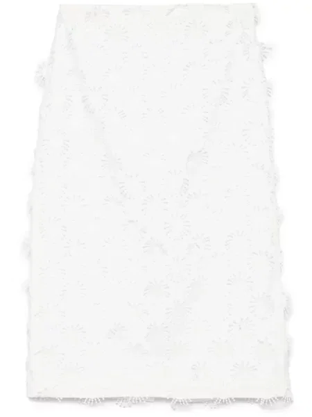 Fustă midi Msgm până la genunchi alb