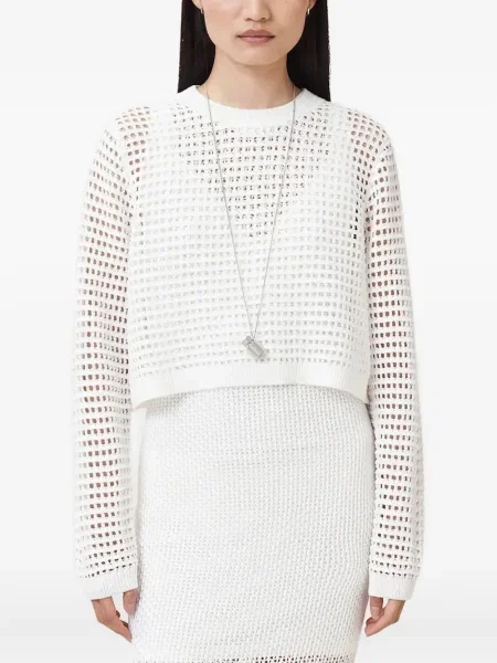 Rochie midi Allsaints tricotate până la genunchi de costum alb