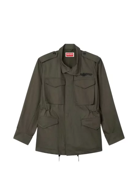 Geacă Kenzo cu model herringbone verde