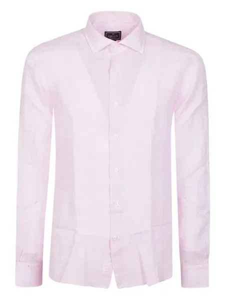 Lněná dlouhá košile Orian růžová