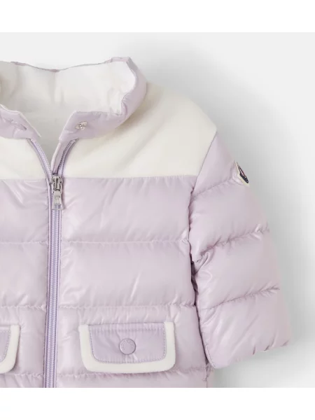 Pūkinė striukė Moncler Enfant violetinė