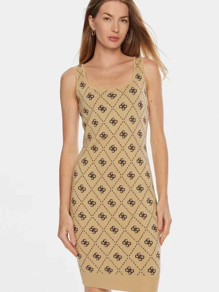 Платье миди Guess бежевое