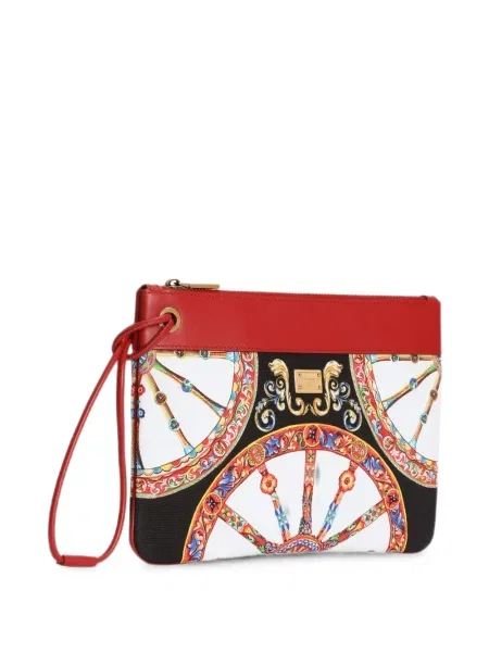 Raštuotas drobė kosmetikos krepšys Dolce & Gabbana balta