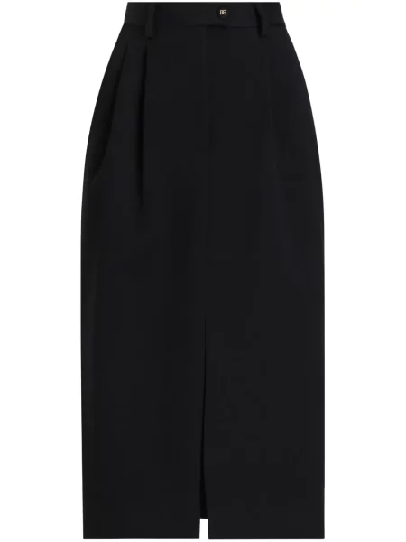 Fusta plisata Dolce & Gabbana plisată până la genunchi negru
