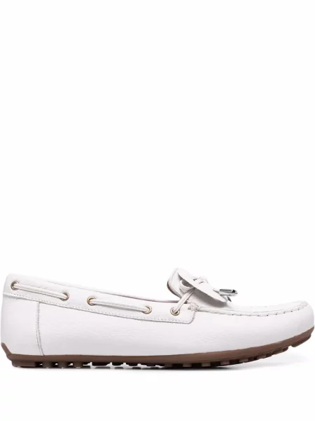 Pantofi loafer Geox cu șireturi din dantelă alb