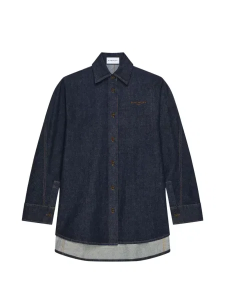 Cămașă de blugi Givenchy cu broderie albastru