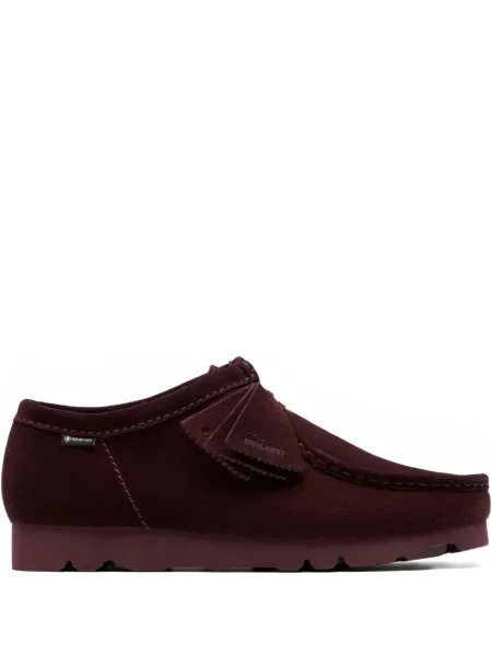 Pantofi derby Clarks Originals cu șireturi din piele de căprioară violet