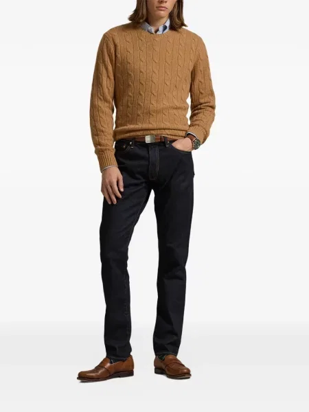 Tricou polo Polo Ralph Lauren cu glugă cu blană cu broderie roșu